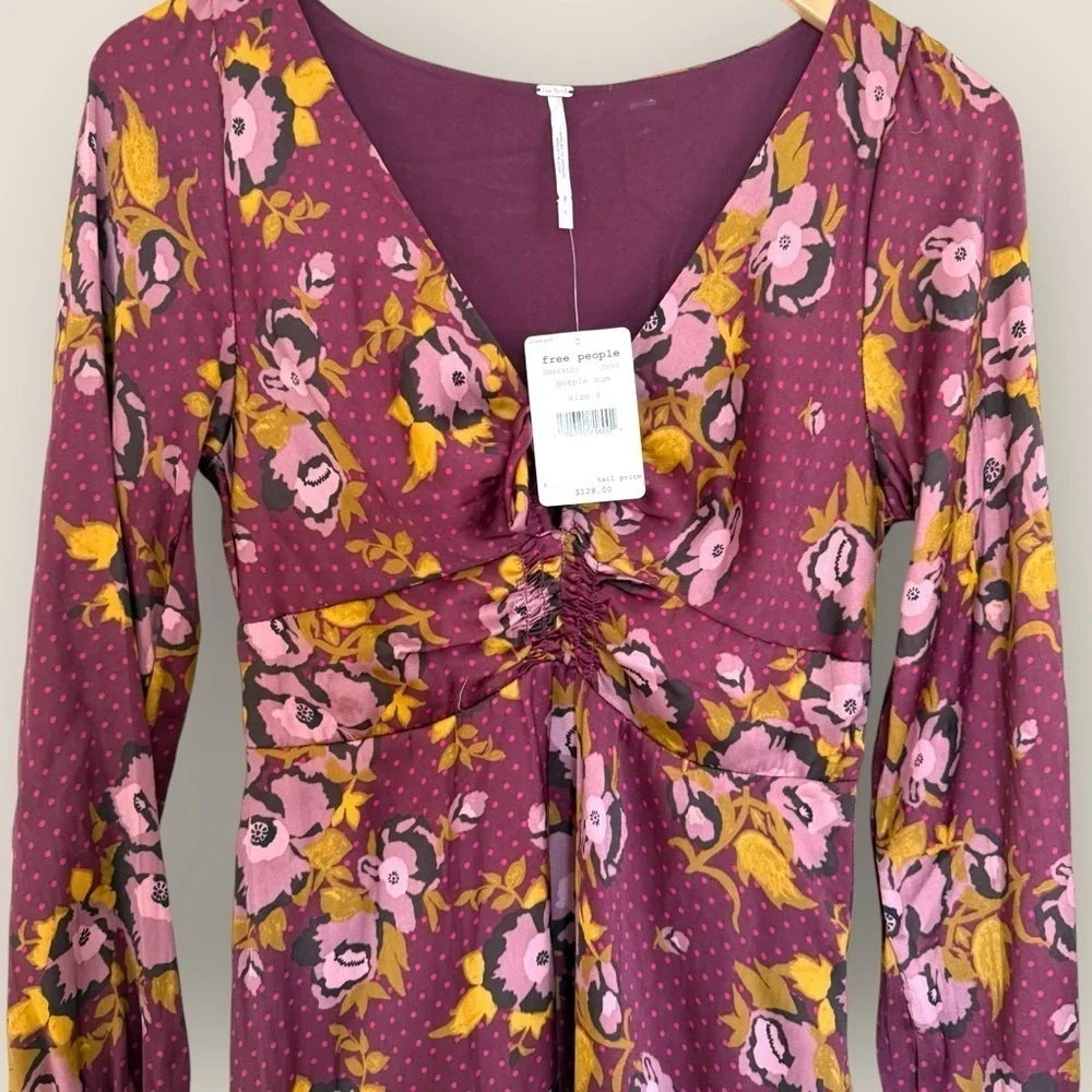 Free People | Mystic Moon Mini Dress | Size 4 | Purple Floral
